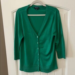 Modcloth Women’s Emerald Green Button Down Cardigan Sz XL